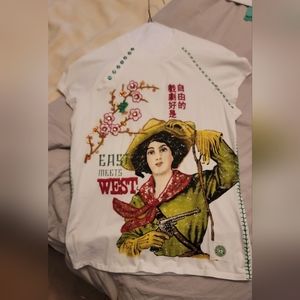HAND EMBROIDERED western tee